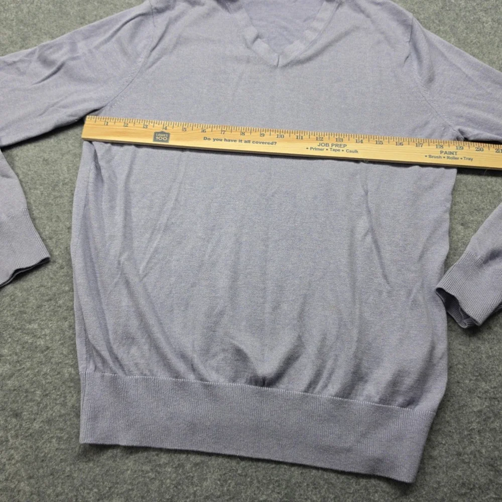 Banana Republic Luxury Blend Silk Cotton Cashmere V-Neck Sweater Purple Mens M